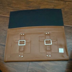 Brown double pocket/buckle miche bag shell